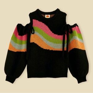 Anthropologie Farm Rio Knit Shoulder Cut Out Sweater XL
